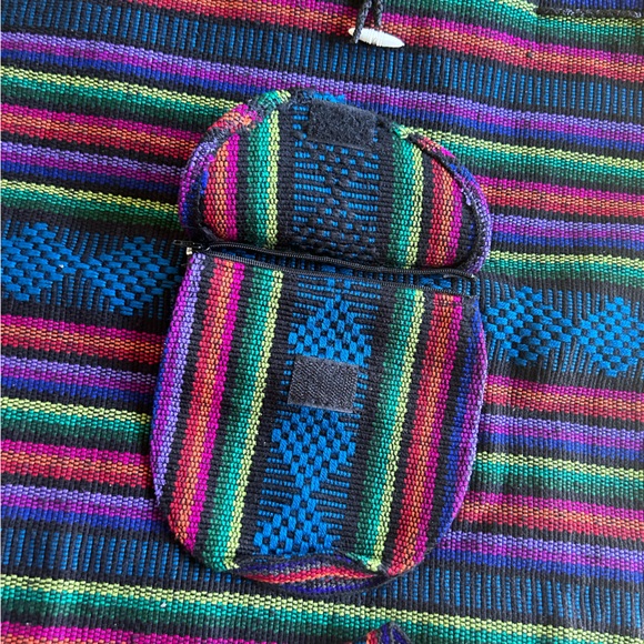 Mexican serape hippie Baja beach backpack - Picture 3 of 4